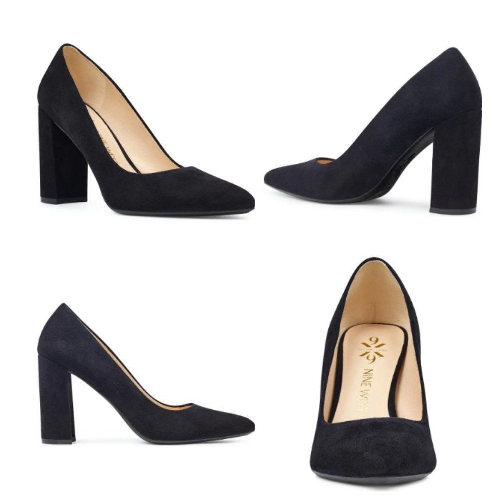 Nine West Black Suede Astoria 9x9 Pumps SH-053